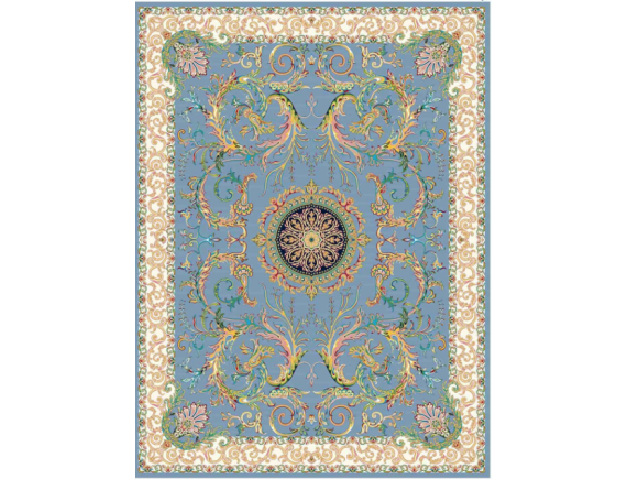 فرش 1200 شانه برجسته تراکم 3600 - کد 6186 - زمینه نقره ای